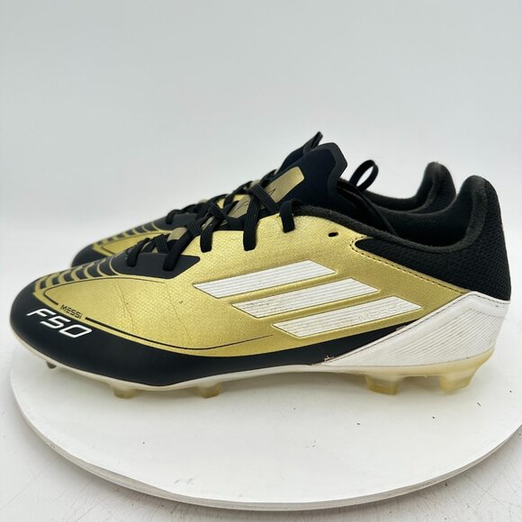 Adidas F50 Elite Messi Men Size 8.5 Gold Metallic Cloud White Core Black Shoes - Picture 1 of 11